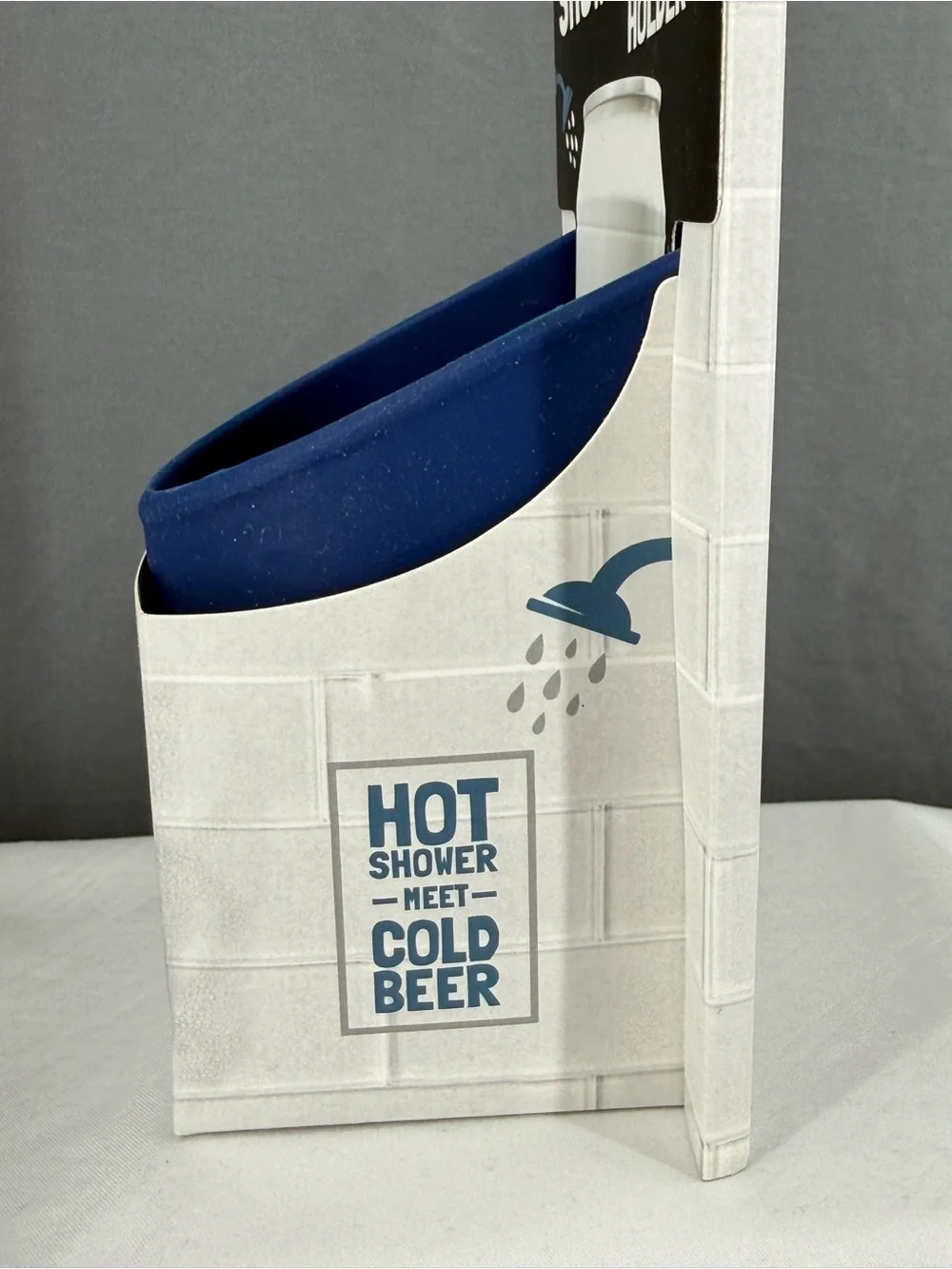 SudsKit Blue Shower Drink Holder - Non-Slip Shower Can Holder